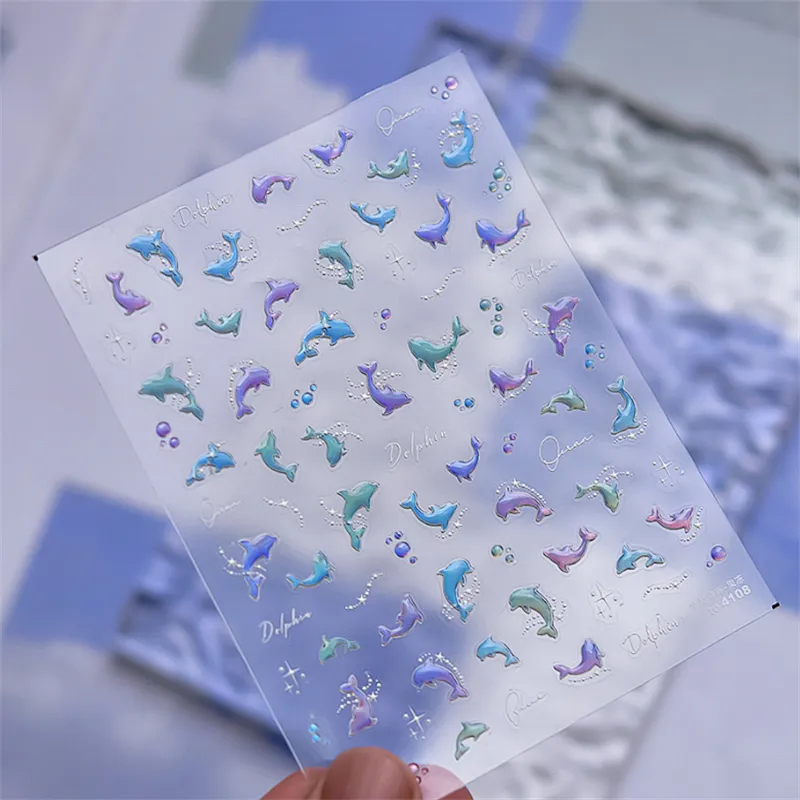 Tomoni Dolphin shell  Nail Stickers