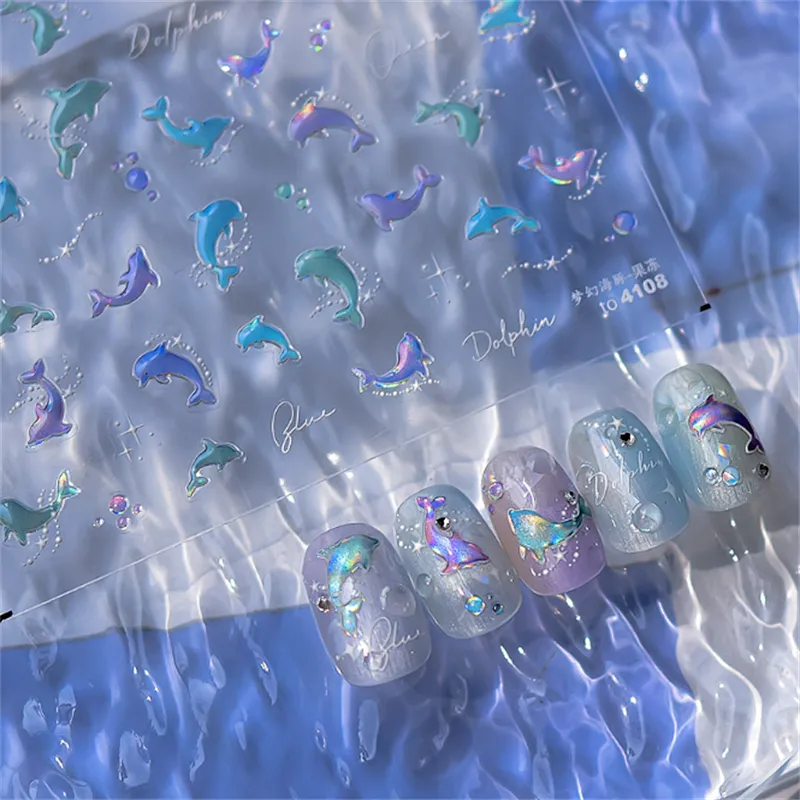 Tomoni Dolphin shell  Nail Stickers
